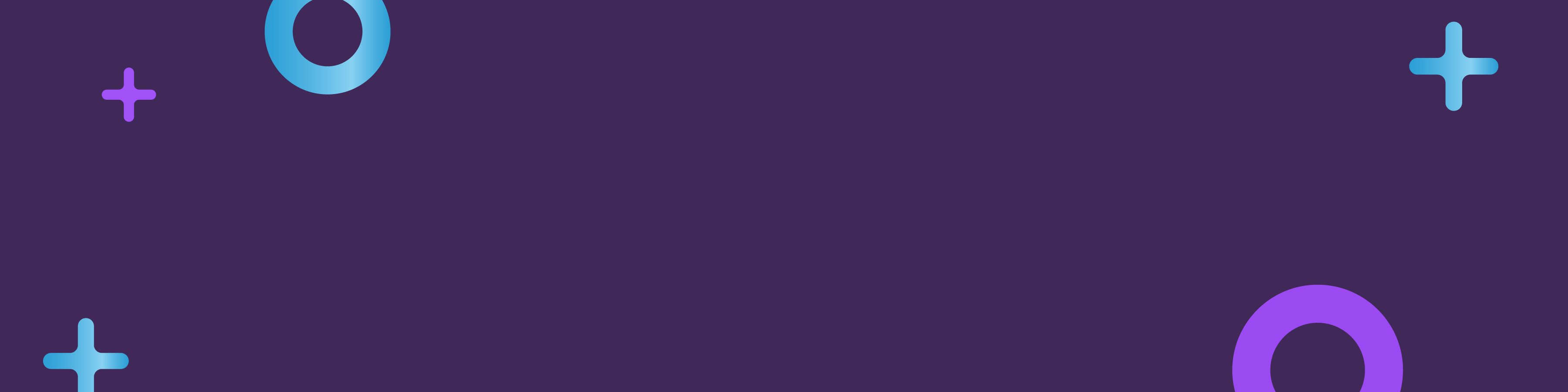 A lilac background with abstract shapes in shades of blue and purple.