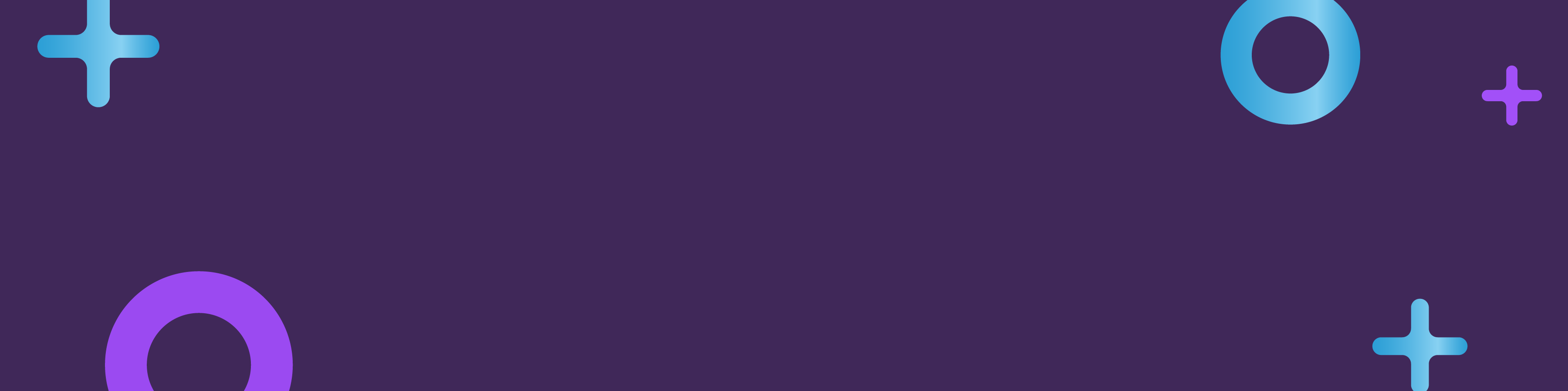 A lilac background with abstract shapes in shades of blue and purple.