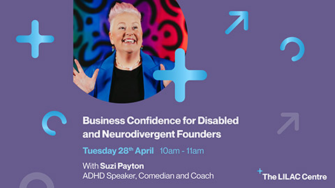 Promotional flyer for the Business Confidence for Disabled and Neurodivergent Founders webinar