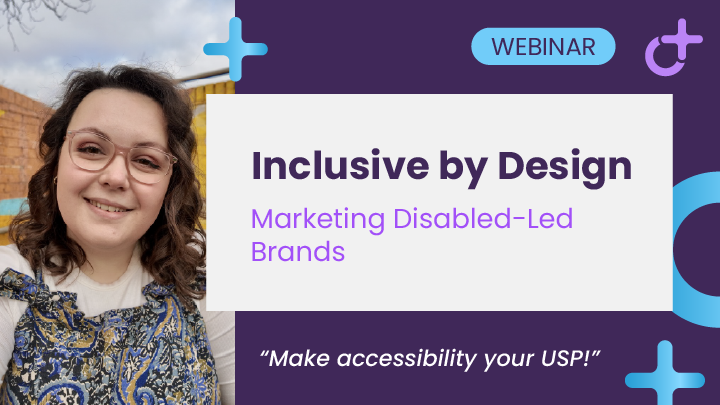 Promotional flyer for Inclusive by Design, a webinar with Imali Chislett