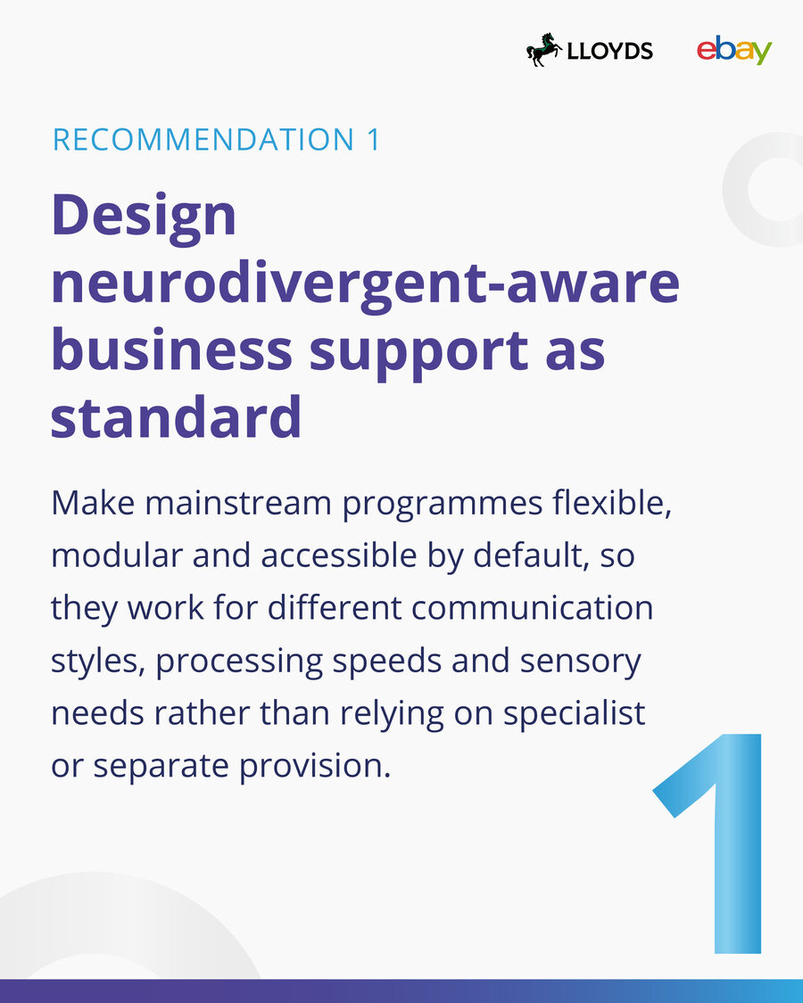 Recommendation 1: Design neurodivergent-aware business support as standard.